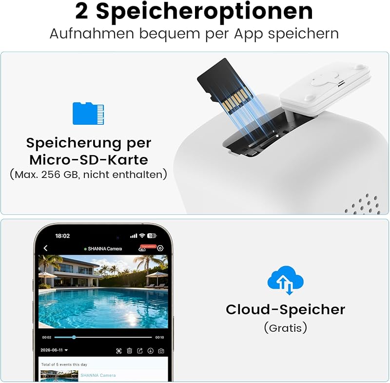 2K 3MP Überwachungskamera Aussen Akku-Kostenloser Cloud-Speicher,Magnetische Montage Überwachungskamera außen 5GHz&2,4GHz WLAN,Personen-/Bewegungserkennung,KI-gestützte verbesserte Farbnachtsicht