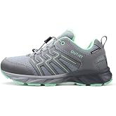OUTJET Women's Waterproof Hiking Shoes Quick Laces Lightweight Comfortable Breathable Non-Slip Trails Outdoor Sneakers
