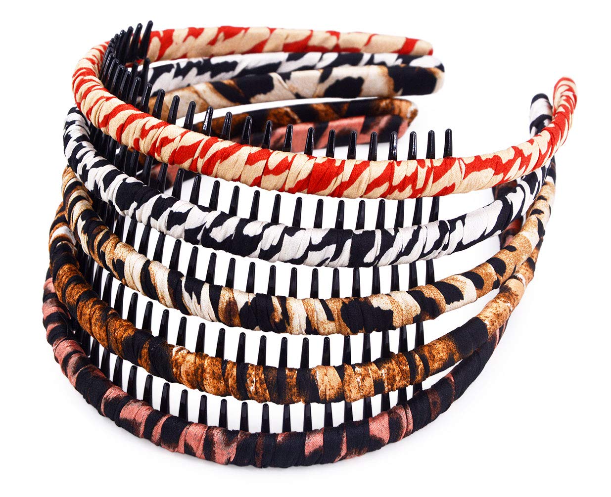 STHUAHE 5PC Woman and Girl Protection Resin Teeth Comb Hair Hoop Hairband Headband Hair Accessories by Beauty Hair (5 Color)