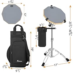 AKOZLIN Drum Pad Stand Set with 12'' Double Sided