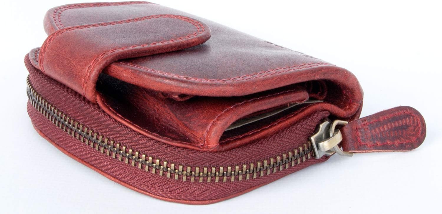 FLW-Pedro Red Compact Size Wallet Whole Made of Genuine Leather - Image 4