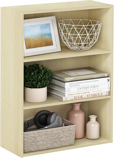 Furinno Pasir 3-Tier Book Shelf Maple 24.6 x 60.2 x 80 cm Living Room