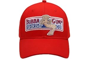 WYKBPX Adjustable Bubba Gump Baseball Cap Shrimp Co. Embroidered Hat (Red) (Bend Brimmed Baseball Cap)