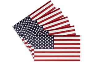 CANTENDO 5Pcs U.S.A Flag Decal Sticker - American Flags Reflective Vinyl Car Stickers - for Car Window Bumper Waterproof Sticker (2.5 x 4.5 Inch)