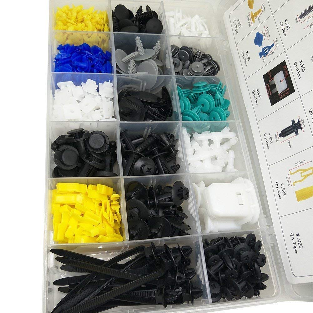 CNIKESIN Universal 730Pcs Auto Fastener Clips Door Trim Panel Clip 17 Kinds Mixed Bumper Clips Rivet Retainer Fender Fasteners for BMW TOYATA Volkswagen ECT