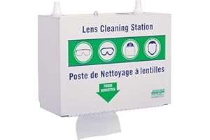 Safecross - Metal Lens Cleaning Stations - Two 500ml Solutions & 1 Box of Tissue, Metal, 10.5" L x 5.5" D x 6.3" H Each