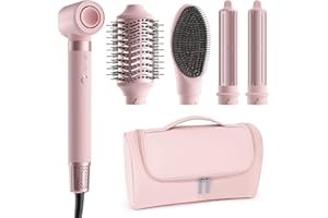 MESCOMB 5 in 1 Hot Air Styler Hair Dryer Brush – 1400W High Speed Hair Styler with Auto-Wrap Curler, for Fast Drying, Volumin