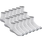 Dickies Men's Dri-Tech Moisture Control Quarter Socks, Available in M-XXL (6, 12, 18 Pairs)