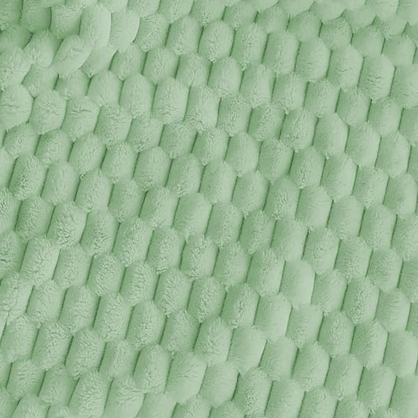 KORBLISS SUPER SOFT FLEECE KING SIZE BLANKET 90X90 INCHES FOR BED, PREMIUM SILKY WITH 3D IMITATION TURTLE SHELL JACQUARD DECORATIVE BLANKETS, LIGHTWEIGHT AND COZY FOR LIVING ROOM.SAGE GREEN