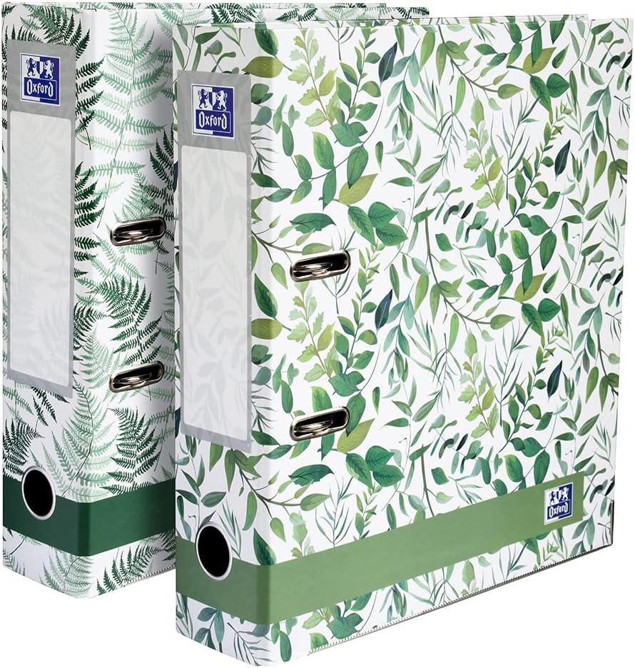 Oxford Leaves A4 Lever Arch Files 2 Pack 70mm Spine Holds 560 Sheets