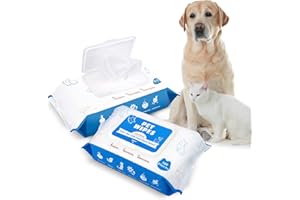Pet Wipes for Dogs and Cats - 200 Count (2 Packs) Unscented Cat Cleaning Wipes - Plant-Based, Large & Thick for Paws, Butt, F