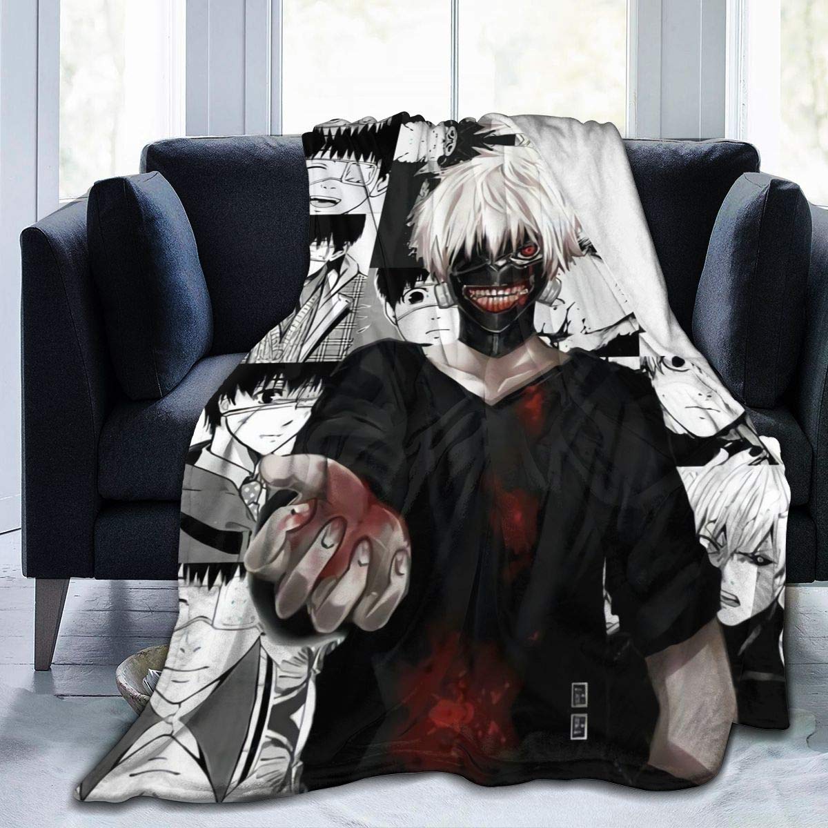 NanZYang Fleece Blanket Tokyo Ghoul Cozy Bed Linen Microfiber Lightweight Super Soft Luxury Sofa Warm Yoga Mats Blankets Throw Size 50x40 60x50 80x60 Inch