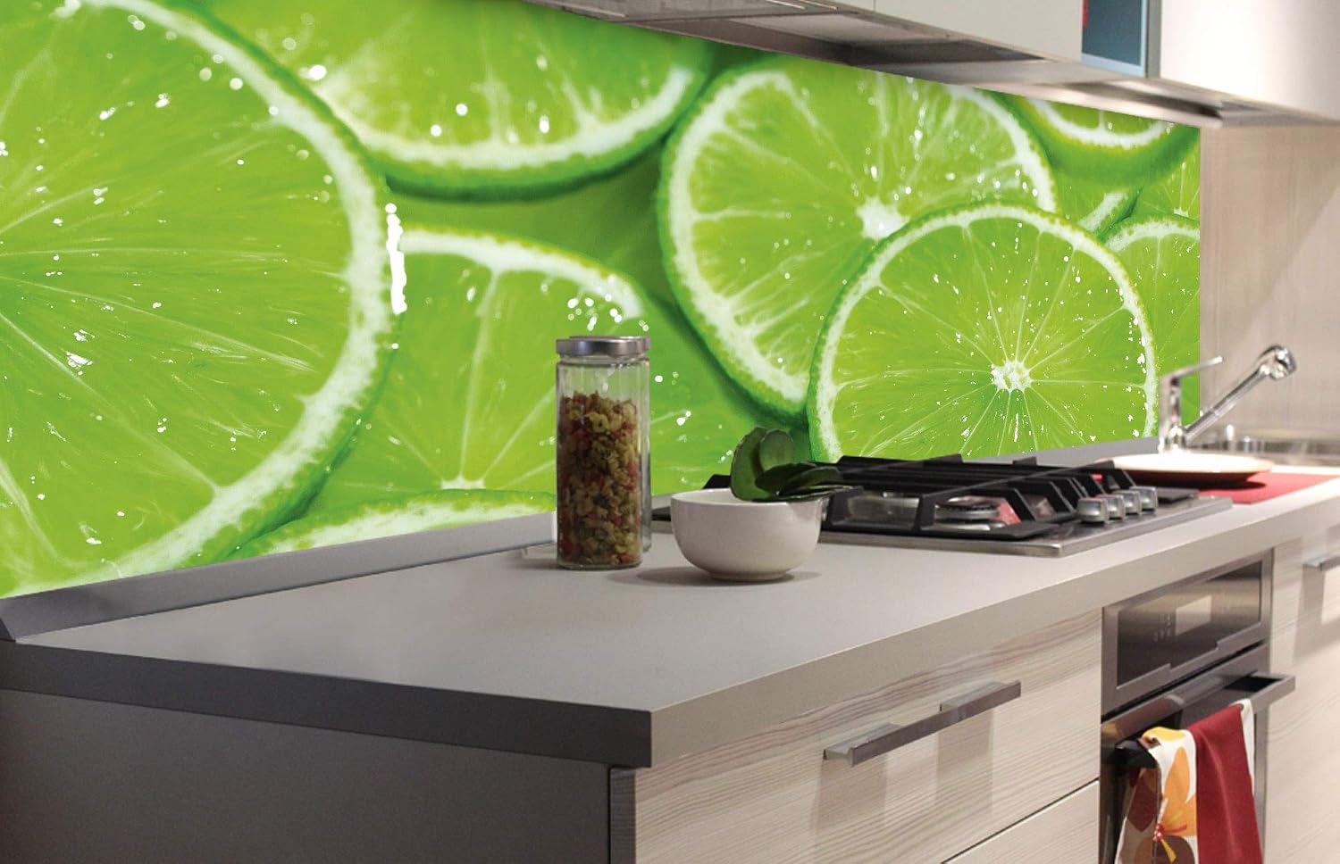 DIMEX LINE Self-Adhesive Kitchen Backsplash Film Lemon, Grün, 180 x 60 cm