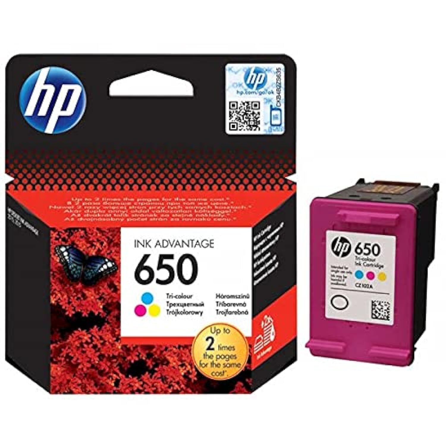 HP CZ102AE - No.650 color (C/Y/M) - Warranty: 1Y