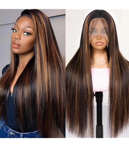 Amazon.com : Chocolate Brown Lace Front Wigs Human Hair Pre  display picture 1