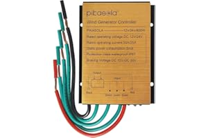 Pikasola Mini Wind Turbine Generator Controller IP67 Waterproof 12V/24V Automatic Controller for 400W/500W/600W Wind Turbine System