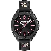 Coach Kitt Women's 3H Quartz Watch – 35 mm TR90 Case – Silicone Strap – Stylish Fashion Accessory, Gift for Her