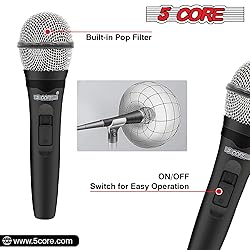 5 CORE Microphone Pair XLR Dynamic Mic Karaoke