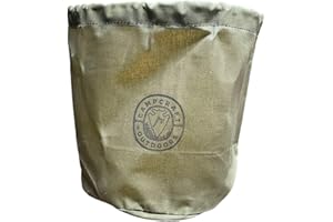 CAMPCRAFT OUTDOORS 4QT Bushcraft Cookware Bag | Waxed Canvas Bush Pot Bag | Camp Kettle Bag | Outdoor Cooking Kit | Coffee Pot Bag | Foragers Belt Bag (4QT Bushpot Bag)