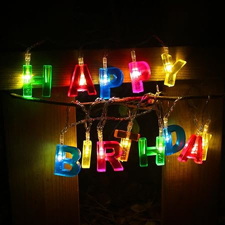 Amazon Com Recesky Happy Birthday Lights 13 Led Letter Battery