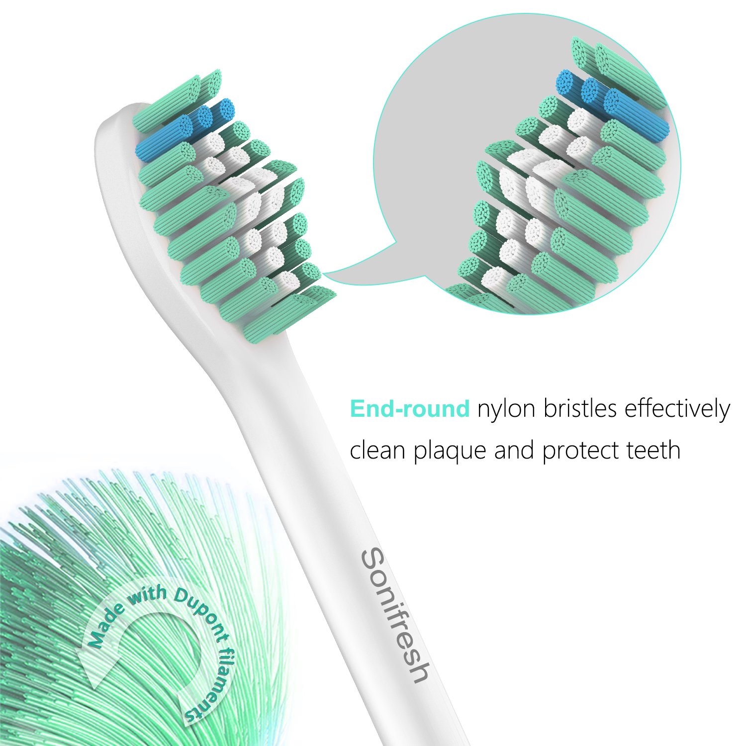 Sonifresh Sonicare Replacement Heads - Toothbrush Heads For Philips Sonicare E-Series HX7002,4 Pack