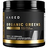 Kaged Organic Greens Elite, Superfood and Greens Powder with Apple Cider Vinegar, Adaptogen, Prebiotics, Vitamins & Minerals, Berry, 30 Servings