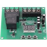 DC Current Detection Relay Module, adjustable overcurrent sensing control with LED display and threshold setting for battery systems black 7 to 30V 0 to 30A 1 pack