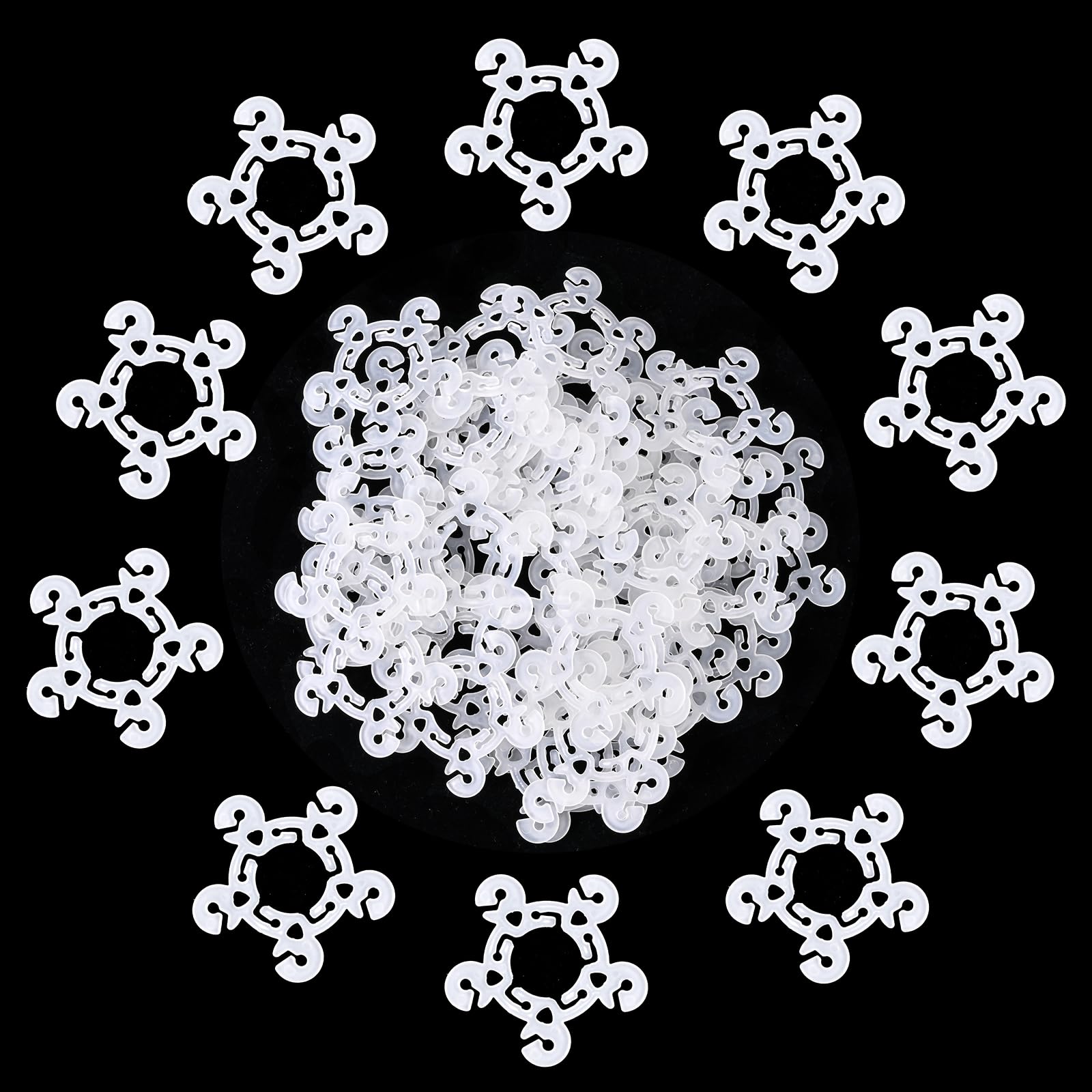 Photo 1 of Aivwis 60 Pcs Balloon Clips, Reusable Plastic Decorating Clips for Arch Kit, Column Stand, Party Wedding Birthday Baby Shower Decorations (Style A)