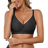 Avidlove Bras for Women No Underwire Seamless Bralette Teardrop Cutout Full Coverage T-Shirt Bra with Velvet Trim
