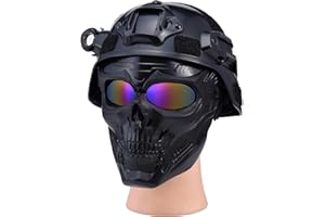OQUQO Airsoft Tactical Helmet, Full Face Mask for Men, Paintball Helmet, NVG Mount and Side Rails, Adjustable Strap - Complete Tactical Gear for Cosplay and Movie Props