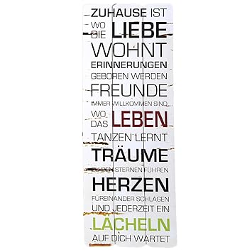 Amazon De Wandbild Dekoschild 30x80cm Zuhause Ist Spruch Holzbild