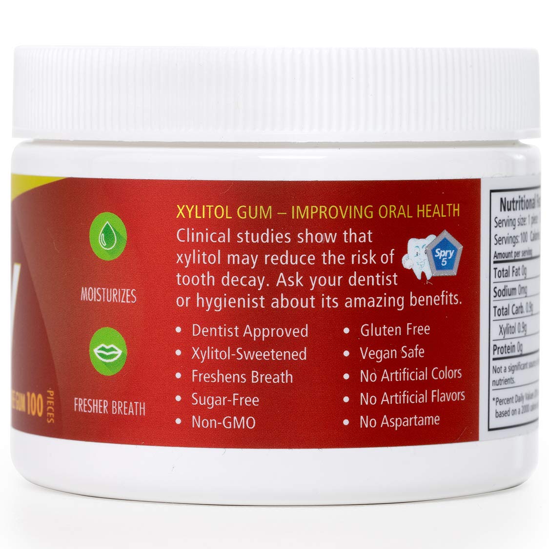 Spry Fresh Natural Xylitol Chewing Gum Dental Defense System, Aspartame-Free, Sugar-Free, Non-GMO, Gluten-Free (Cinnamon - Image 3