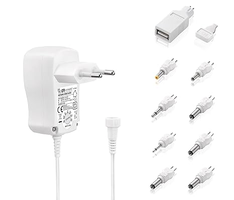 conecto Universal Stecker Netzteil (3V-12V Drehschalter, energiesparend und umweltfreundlich für eine stabilisierte Stromvers