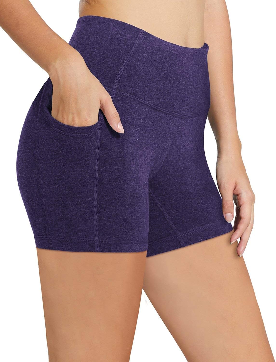 BALEAF Women's 8" /5" /2" High Waist Workout Biker Yoga Running Compression Exercise Shorts Side Pockets (Regular/Plus Size): Clothing