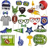 23pcs Sport Theme American Football Photo Booth Props Game Day Football Touchdown Party Supplies Tailgate Cutouts for Kids Boys Birthday Party,Super Bowl Party Decorations