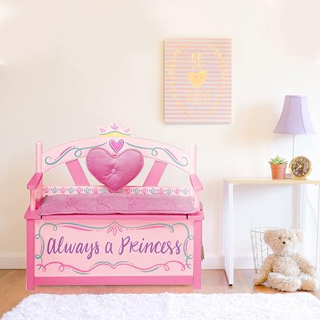Mua Wildkin Kids Princess Wooden Bench Seat With Storage, Toy Box Bench ...