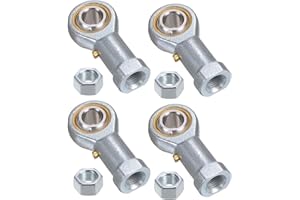 uxcell 4pcs PHSB6 3/8" Rod End Bearing 3/8"-24 UNF Female Right Hand Thread, Bearing Steel Rod End Joints with Jam Nut