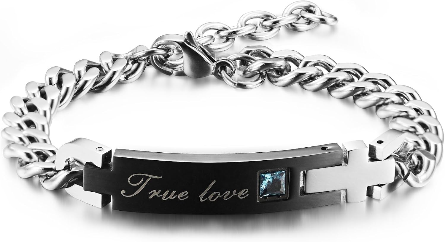 Newsunwin Mens Black CZ True Love Bracelet Cuff Band Bangle: Amazon.ca