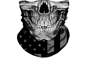 TERNNK Skull Face Mask Half Sun Dust Wind Protection, 3D Tube Mask Seamless Durable Face Mask Bandana Skeleton Face Mask Motorcycle Bike Riding Fishing Hunting Cycling Festival, Many Patterns