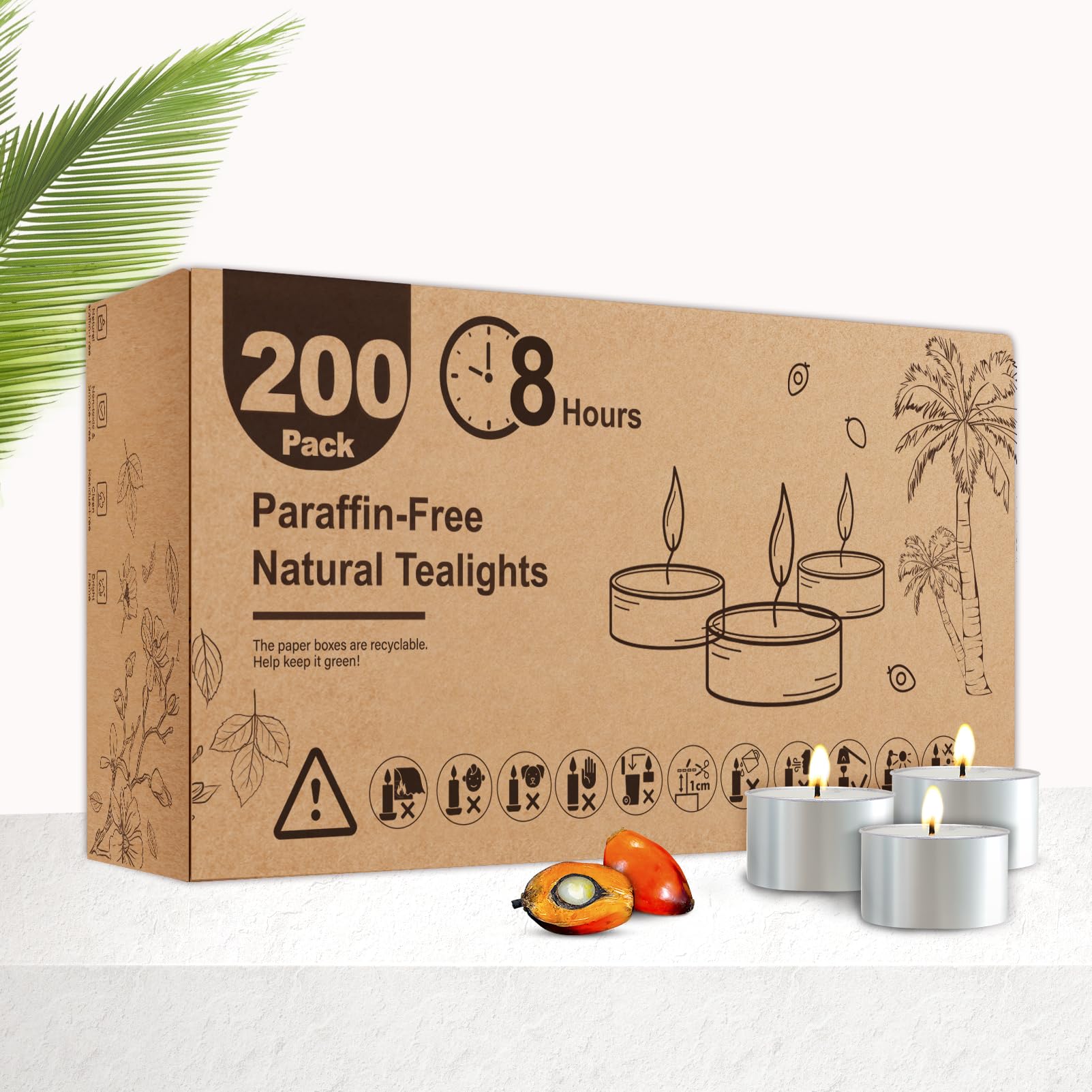 Photo 1 of ***FACTORY SEALED***Tea Candles 200 Pack - 8 Hour Burn Time,Unscented Tea Lights Candles for Shabbat, Weddings, Christmas Lights, Home Decor