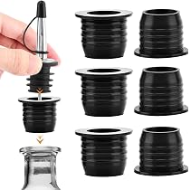 6 Adaptateurs Bec Verseur En Silicone – Pour Bouteilles D’huile, Liqueur – Goulot Jusqu’à 25 Mm – Verser Sans Gaspiller