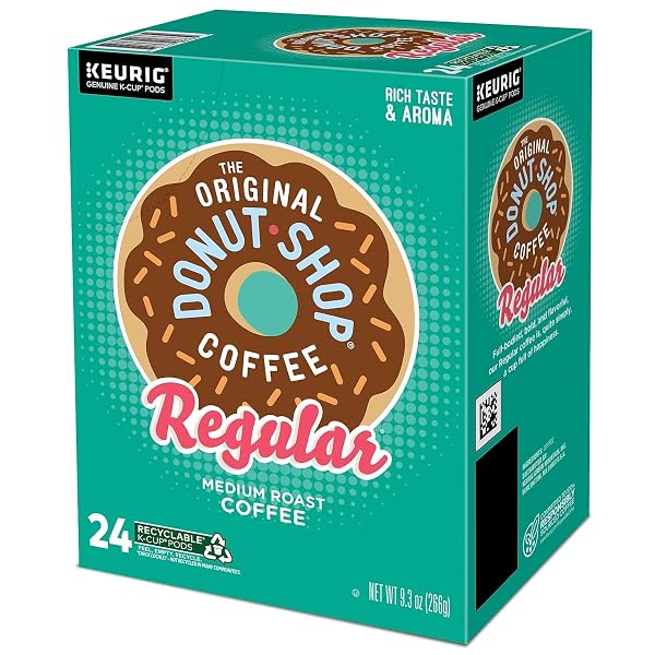 THE ORIGINAL DONUT SHOP REGULAR KEURIG SINGLE-SERVE K-CUP PODS, MEDIUM ROAST COFFEE, 24 COUNT