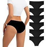 dmuveo Womens Cotton Underwear Hispter Soft Bikini Panties Breathable Stretch Low Rise Ladies Multipack