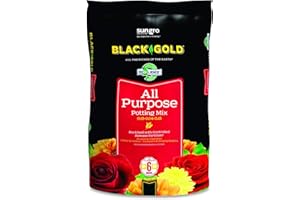 SUNGRO HORTICULTURE Sun Gro Horticulture 8-Quart Black Gold 1310102 Purpose Potting Soil With Control, Brown/A
