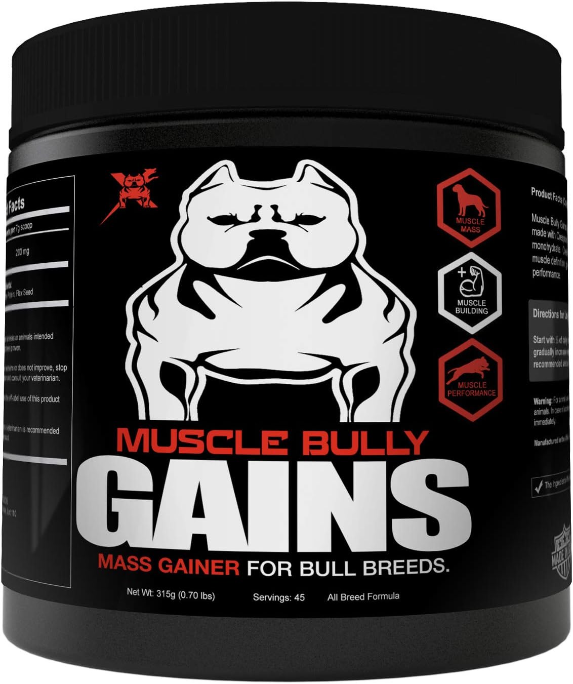 Muscle Bully Gains - Mass Weight Gainer for Bully Breeds (45 Serving)