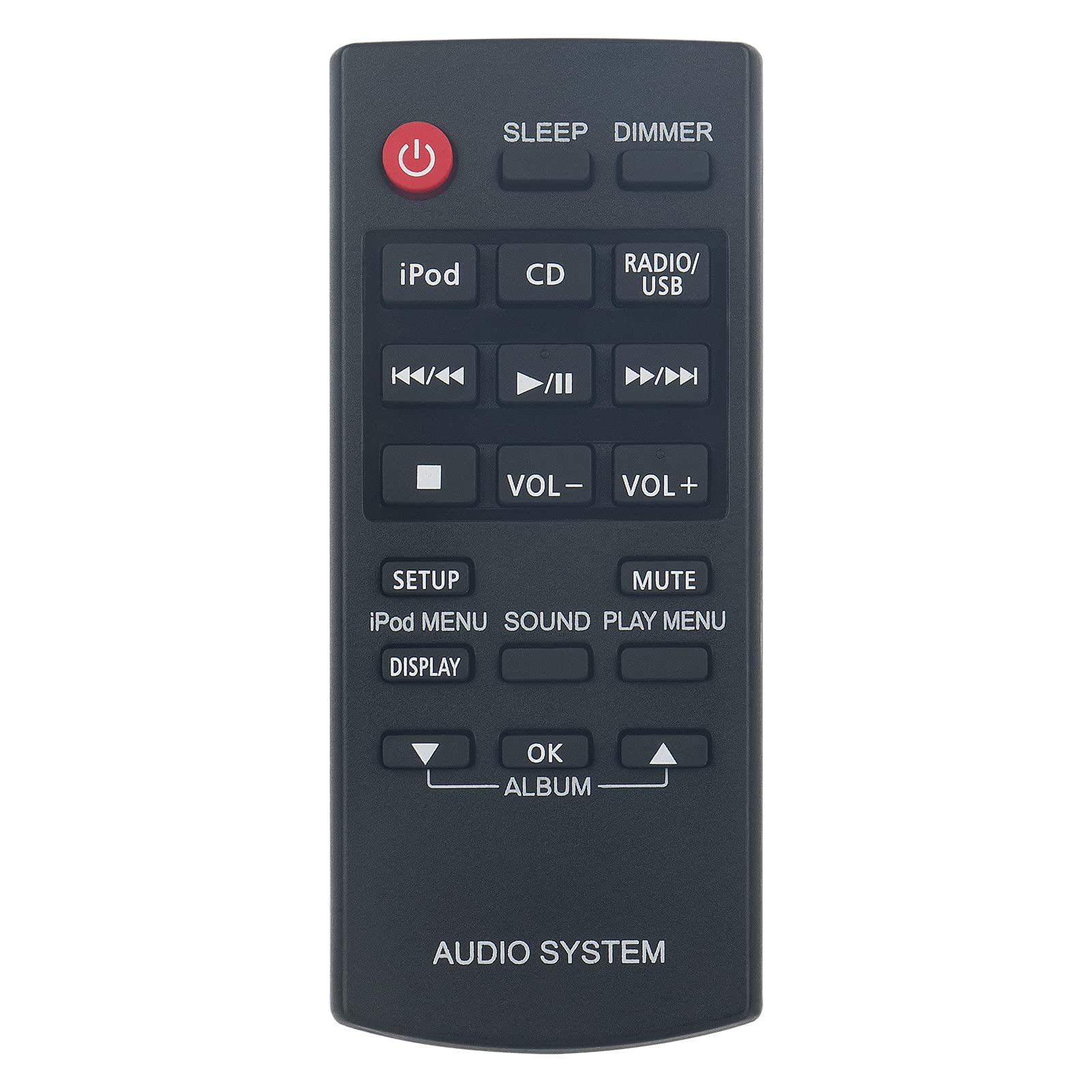 VINABTY N2QAYC000059 Replacement Remote Control Compatible with Panasonic Compact Stereo Speakers SC‑HC271 SC‑HC27DB SC‑HC27DBEBK SC‑HC27GN SC‑HC27