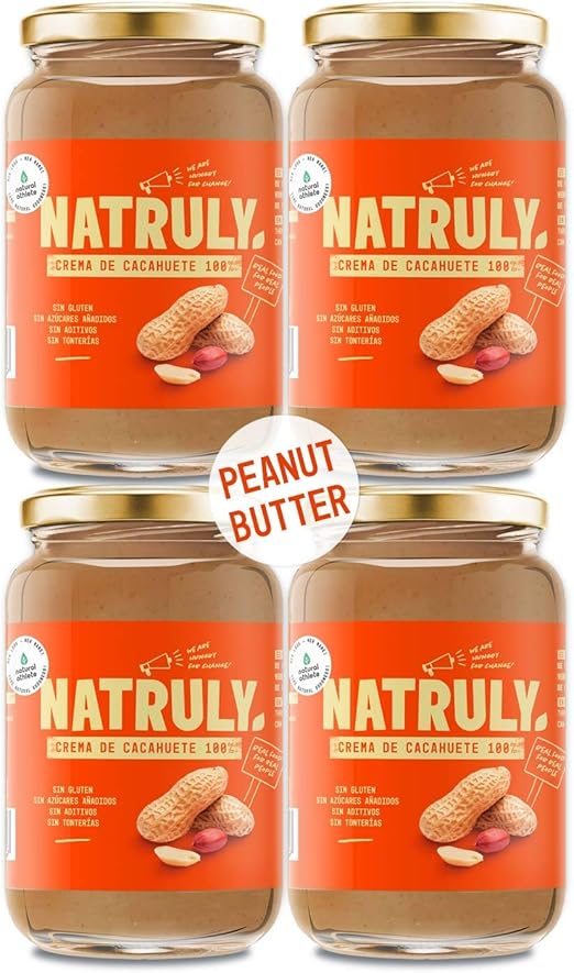 Natruly Burro Di Arachidi Naturale Senza Zucchero Senza Glutine E Senza Olio Di Palma 100 Naturale 100 Vegan Confezione 4x500g Amazon It Alimentari E Cura Della Casa