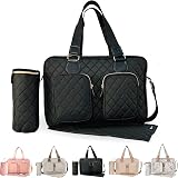 My Babiie Billie Faiers Black Quilted Deluxe Baby Changing Bag XL