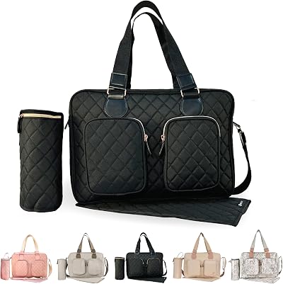 My Babiie Billie Faiers Black Quilted Deluxe Baby Changing Bag XL