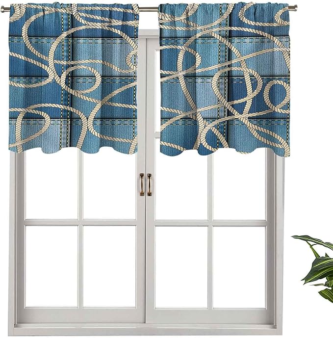 Cenefa de ventana de privacidad para interiores, varios parches de tela